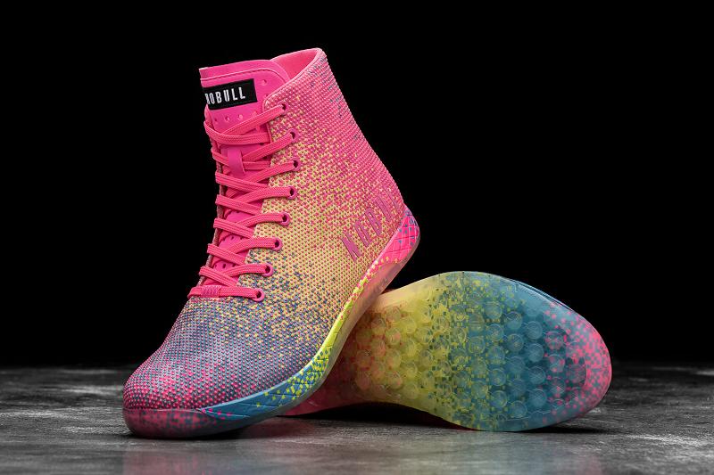 Pink Nobull High-Top Neon Glitch Women's Trainers | CA A2145H